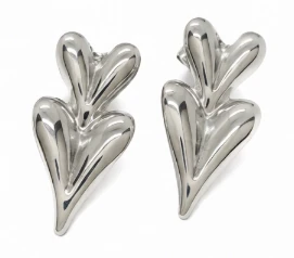 Aros de acero quirurgico corazon en flecha 25mm